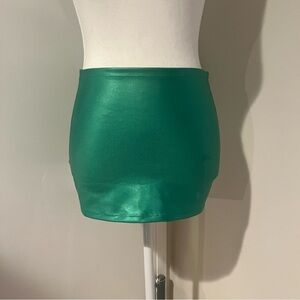 Montce Emerald Shimmer Micro Stretch Mini Skirt
